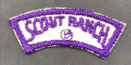 Vintage Boy Scouts BSA Purple Scout Ranch Curved Segment Tab Patch 1.75&quot;... - $9.49