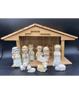 House of Lloyd Nativity Musical Away In A Manager Wood &amp; Ceramic Crèche - £31.45 GBP