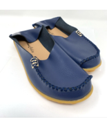Venus Celia Navy Blue Leather Slip On Shoes Size 7M - €36,54 EUR