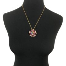 NOLAN MILLER Jubilant colorful flower enhancer necklace - 20&quot; gold-tone chain - £27.97 GBP