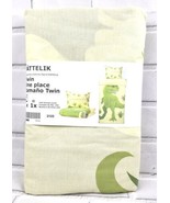 Ikea JATTELIK Green T-Rex Dinosaur Duvet Cover &amp; Pillowcase Twin Set NEW - £15.92 GBP