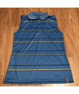 maggie lane polo sleeveless striped size small S collar blue - $13.10