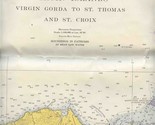  Virgin Islands Map Virgin Gorda to St Thomas &amp; St Croix 1972  - $48.51