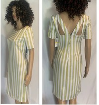 XOXO Summer Dress Yellow &amp; White Stripe Peek-a-Boo Back Many Sizes - $10.99