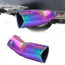 Niversal neo chrome heart shaped stainless steel car exhaust pipe muffler tip trim bend thumb200