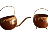 Vintage Coppercraft Guild Copper Sm Watering Can + Footed Cauldron Plant... - £31.97 GBP