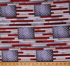 Cotton USA Flag Rustic Stripes Multicolor Fabric Print by the Yard D306.54 - £9.39 GBP