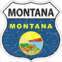 Montana State Flag Highway Shield Novelty Metal Magnet HSM-134 - £11.80 GBP