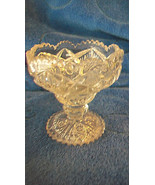 VINTAGE CRYSTAL SMALL CANDY DISH WITH STEM, INTRICATE DESIGN SCALLOPED E... - £63.75 GBP