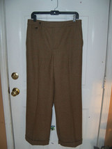 Lauren Ralph Lauren Lined Wool Plaid Flat Front Cuffed Pant Size 10 Wome... - £28.52 GBP
