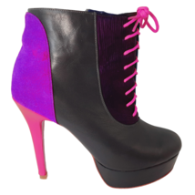 Altura Siete Shoes High Heels Bootie Women 9 Altura Sie7e Pink Boot Mexico Made - £78.45 GBP