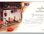 Caminetto Focolare Un Welcome Natale Unp Non Usato DB Cartolina S6 - $5.08