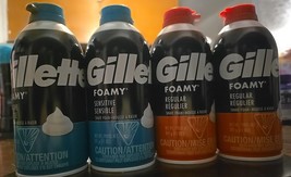 4 Pc Gillette Foamy Shaving Cream, Regular/Sensitive 11 oz (BN15) - $18.58