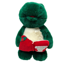 VTG Christmas Frog Plush Carols For Frog JC Penney Croaks Jingle Bells 12&quot; - £19.56 GBP