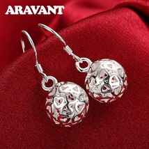 925 Silver Round Balls Drop Earrings For Women Fashion Jewelry - £10.38 GBP