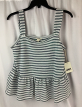 ANA A New Approach Top Shirt Womens S Striped Sleeveless Wide flounce ab... - £9.73 GBP