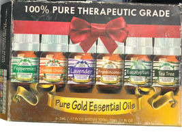 	 6-Pure Gold Essential Oils 100% Pure Therapeutic Grade 5 ml each(total 30 ml) - £15.91 GBP