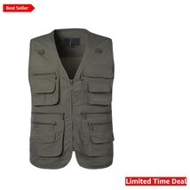 Men's Outdoor Hiking Vest - Multi-Pocket Lightweight Waistcoat for All S... - $61.33