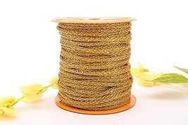 PG COUTURE Knitted Golden Metallic Piping Zari Dori (50mtr, 6mm) Lace for Sewing - £13.66 GBP
