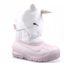 Cat &amp; Jack Huxley Unicorn Toddler Girls ThermoLite Pink &amp; White Snow Boots NEW - £15.15 GBP