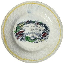 Antique 19th Century Staffordshire Good Book Company Child&#39;s Plate Trans... - $50.00