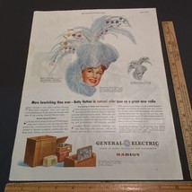 Vintage Print Ad General Electric Radios Betty Hutton 1945 Ephemera 13.5... - $11.75