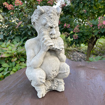 Greek Satyr Garden Statue Concrete Pan Outdoor Cement Ornament Sculpture - $134.99