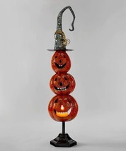 Stacked Jack-O-Lantern Statue Halloween Decor 32.8" High Metal Candle Holder image 2