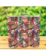 20oz Whimsical collage Christmas movie  theme  insulated tumbler /2 straws - $19.80