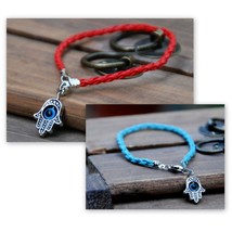 Kabbalah Red Or Blue String Bracelet Good Luck Evil Eye Hamsa Hand Protection - £5.54 GBP