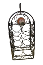 Free Standing Metal Wine Display Holder Holds 7 Bottles 20&quot;T x 9&quot;W 4&quot; Di... - £26.59 GBP