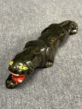 Vintage Red Ware Black Panther Ceramic Figurine Mid Century 1950s MCM 5.... - £18.52 GBP