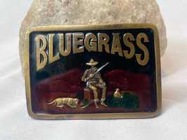 Vtg Indiana Metal Craft Blue Grass J 98 Man With Fiddle Dog &amp; Jug Belt B... - £23.61 GBP