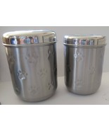 STAINLESS STEEL Paw Print CANISTERS SET OF 2 - $35.19 CAD