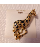 Giraffe Pin Brooch Gold Tone With Black Spots - €6,87 EUR