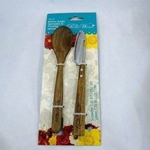 Pioneer Woman Wood Butter Knife Spreader  &amp; Tasting  Spoon Set. NEW - $15.83