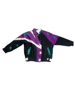 Vintage Hot Spice Winter Coat Womens Medium Purple Black White Retro Zip... - $447.76 MXN