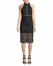 Bardot Gemma Halter Lace Sheath Dress, Size Small - Black - £43.97 GBP