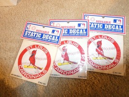 Lot of 4 Vintage 1987 J&amp;P St Louis Cardinals MLB Reusable Static Decals NIP - $24.75