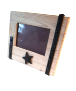 4 x 6 Photo Frame Western Star Theme White Wooden and Wrought Iron - £15.42 GBP
