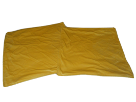 New Set 2 Fall Golden Yellow Velvet Pillow Covers Autumn Deco Zip Close 16&quot; Sq - £23.65 GBP