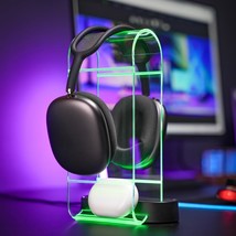 Acrylic Rgb Headphone Stand W/Usb Ports - Eurpmask Gaming Headset Holder|, Clear - £35.15 GBP