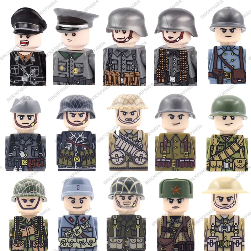 Game Fun Play Toys WW2 Military Infantry Soldier Building Blocks French German U - £22.98 GBP