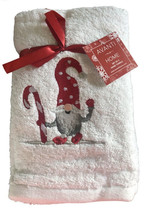 Avanti Christmas Gnome Embroidered Hand Towels Candy Cane Set of 2 Bathroom - £31.19 GBP