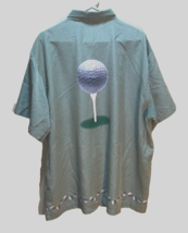 M.E. Sport Golf Vintage 90s Green Ball Tee Club Putter Button Camp Shirt 2XL - $21.18