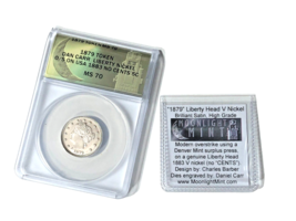 Très Rare Haut Grade MS70 1879 Liberty V Nickel Daniel Carr Fantasy Overstrike - £805.19 GBP