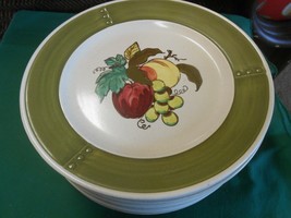 Great Poppy Trail By Metlox &quot;Provincial Fruit&quot; Set Of 10 Dinner Plates - £44.16 GBP