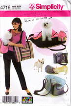 Pet Accessories Blanket Carry Bed Treat Bag 2004 Simplicit Pattern 4716 Uncut - $12.00