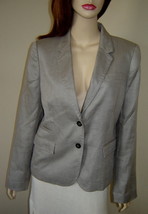 J.CREW Light Gray Lined Linen Dress Jacket w/ 5 Pockets (10) NOS - $24.40