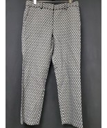 Theory Blue Gray Geometric Design Jacquard Cropped Trouser Pants Women&#39;s... - $88.95